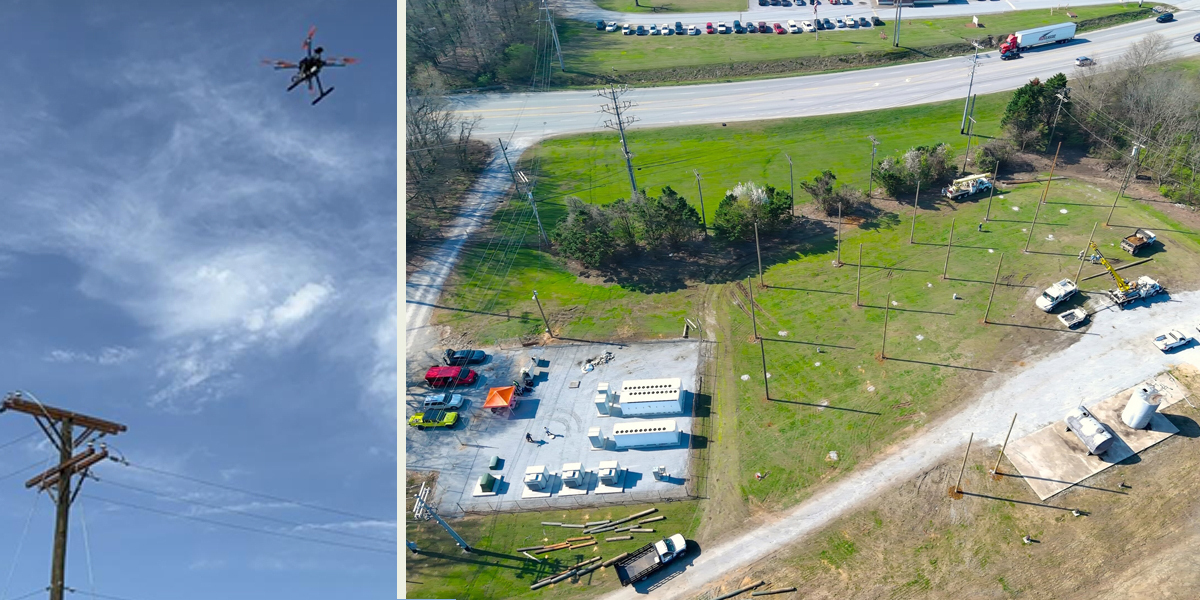 Drone power line inspection montage 1