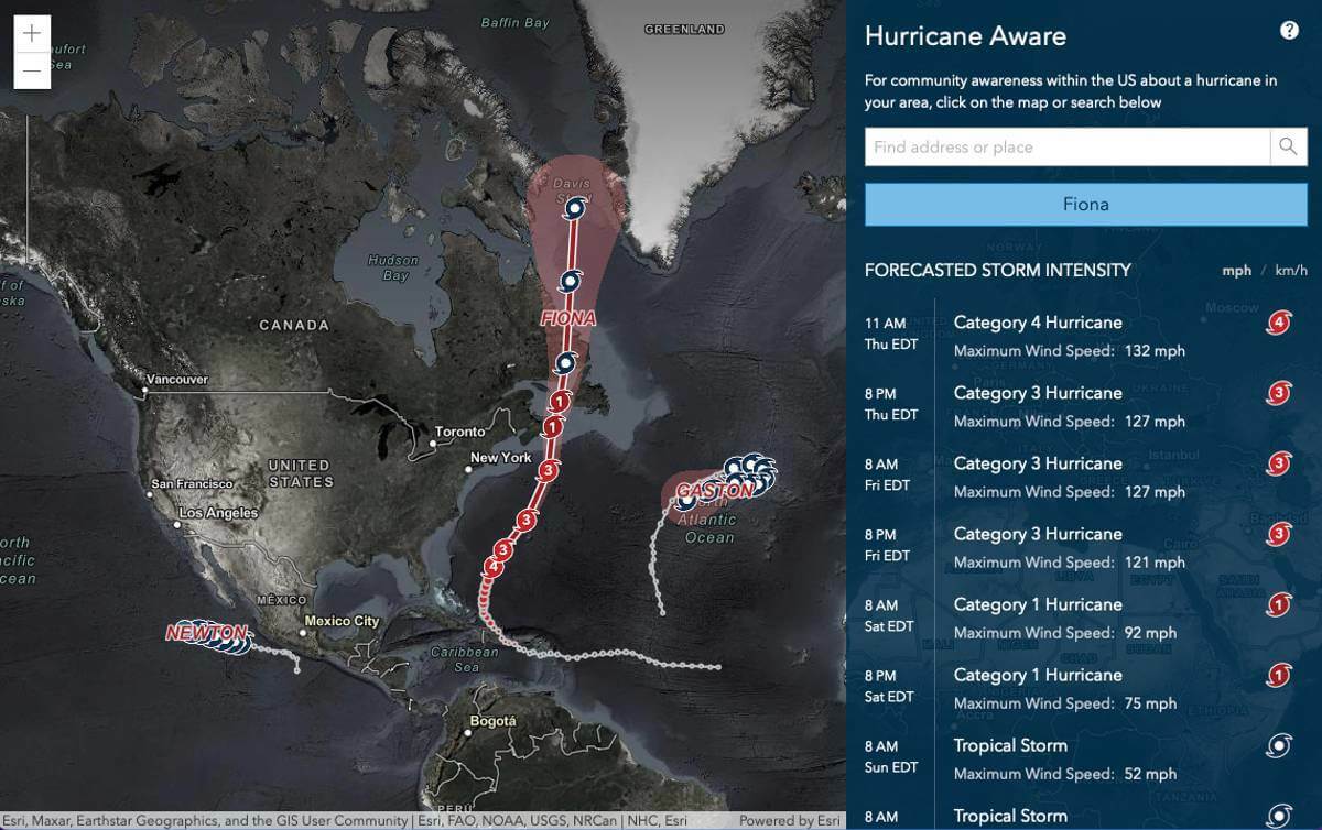 esri uk live hurricane tracker