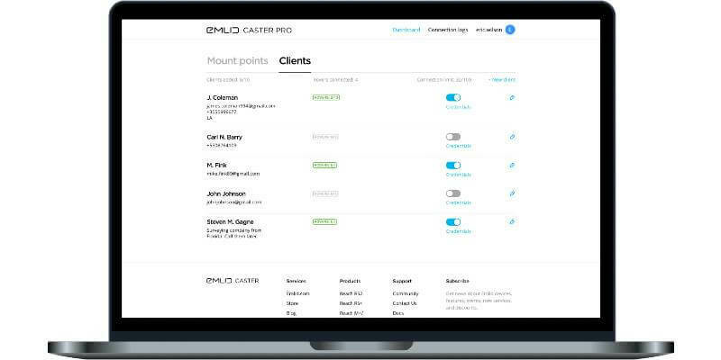 Emlid Caster Pro UI Clients 1