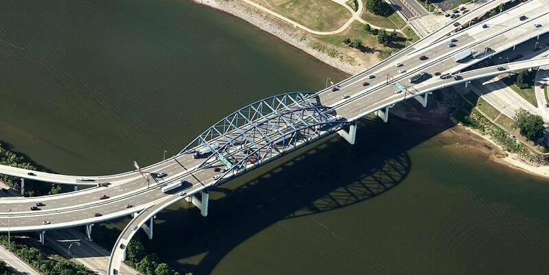 Oblique Kanawha River Bridge Charleston West Virginia 800x400