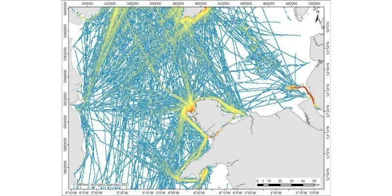 Recreational boating intensity in Anglesey AB Pmer RYA