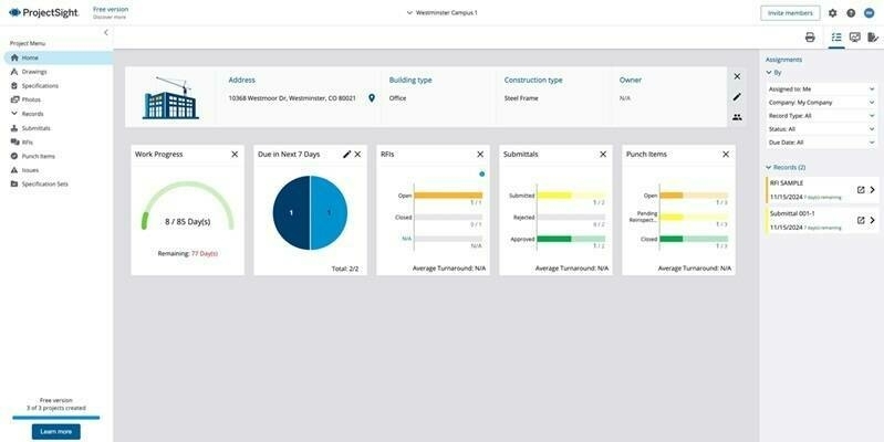 Trimble Project Sight project management software for construction contractors 800x400