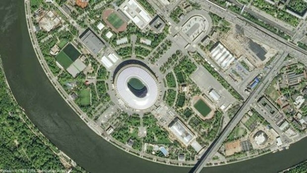 2018 World Football Championship stadiums seen from space (from import)