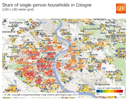 Share of single-person households in Cologne (from import)