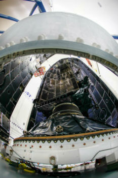 First Lockheed Martin-Built GPS III Satellite Encapsulated for Dec. 18 (from import)