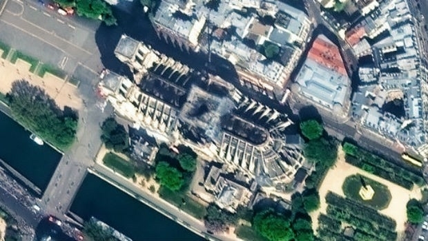 PARIS: Satellite Images of Notre Dame Cathedral (from import)