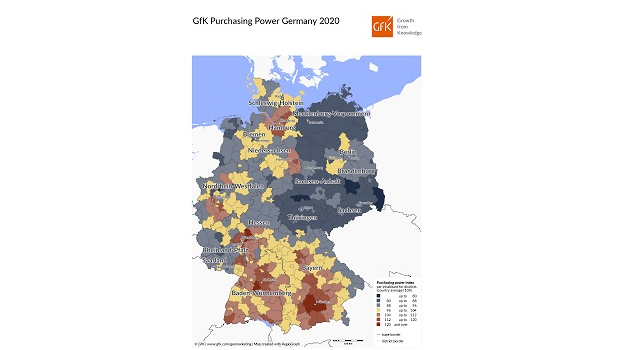 Map of the Month: GfK Purchasing Power, Germany 2020 (from import)