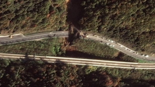 Satellite Images of Bridge Collapse on A6 Torino Highway (from import)