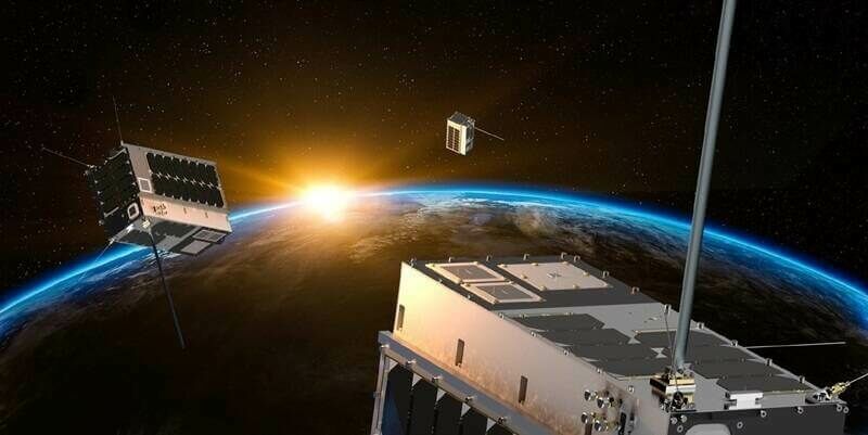 Hawk Eye 360 Rendering of Pathfinder Cluster in Orbit 13 Jul 2018 800x400