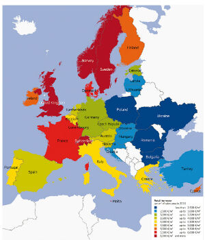 Sales area productivity, Europe 2016 (from import)