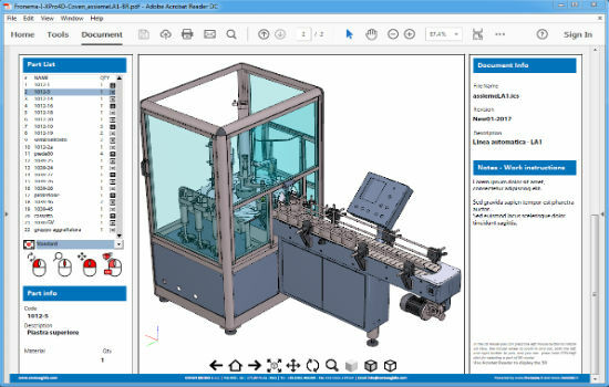 PDF3D Helps IronCAD Integrator Add 3D Parts List Publishing (from import)
