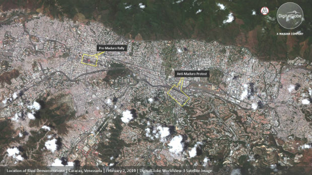 DigitalGlobe Satellite Imagery: Protests in Caracas, Venezuela (from import)