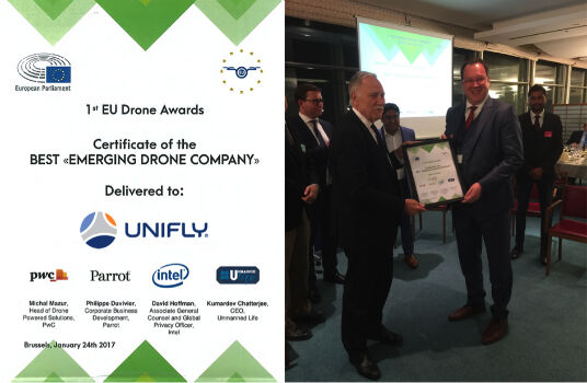 UNIFLY Winner of Best Emerging EU Drone Company (from import)