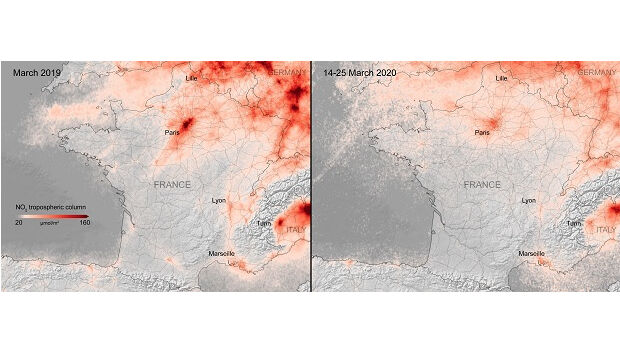 Coronavirus lockdown leading to drop in pollution across Europe (from import)